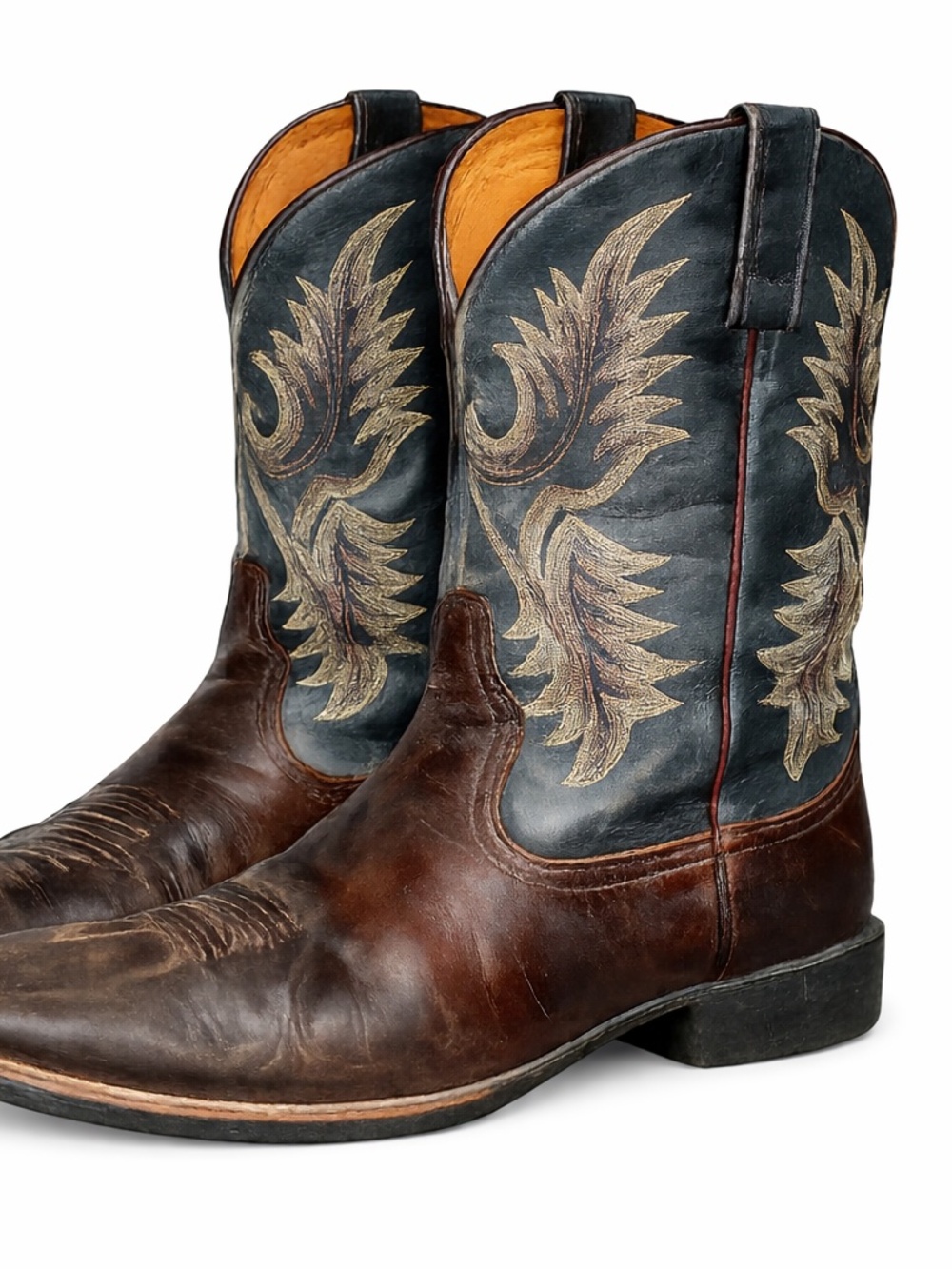 Ariat Men’s Cowboy Boots Brown Black Leather Western Boots Size 12D